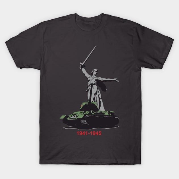 Tank T-34-85 and the monument "Motherland" T-Shirt by FAawRay